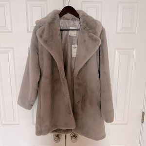 Abercrombie mid length faux fur coat